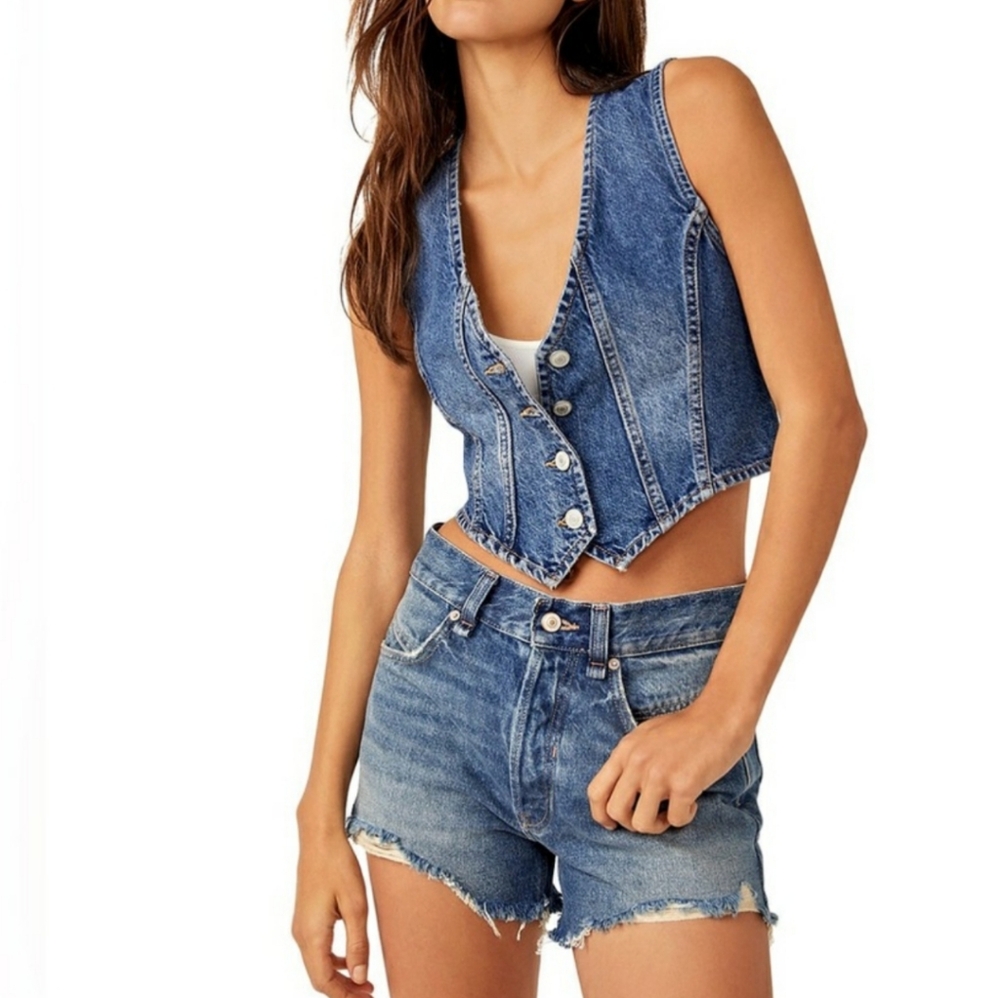 Free People denim Vest